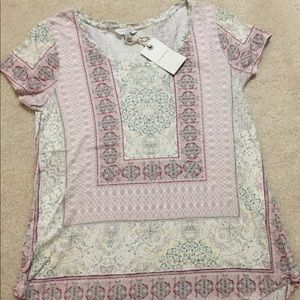 New XS Lucky Brand pink, green, and white shirt